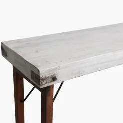 Esstisch Outdoortisch 165/75 Markttisch Vintage Klapptisch Weiß-Raw Materials Best