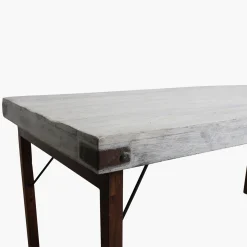 Esstisch Outdoortisch 165/75 Markttisch Vintage Klapptisch Weiß-Raw Materials Best