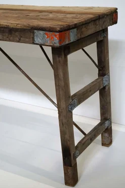 Esstisch Outdoortisch 175/60 Markttisch Vintage Klapptisch Braun-Raw Materials New