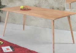 Esstisch Retro Massivholz Trapez Akazie Natur 180/90-Vintagehaus Outlet