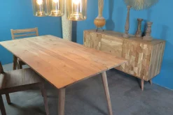 Esstisch Retro Massivholz Trapez Akazie Natur 180/90-Vintagehaus Outlet