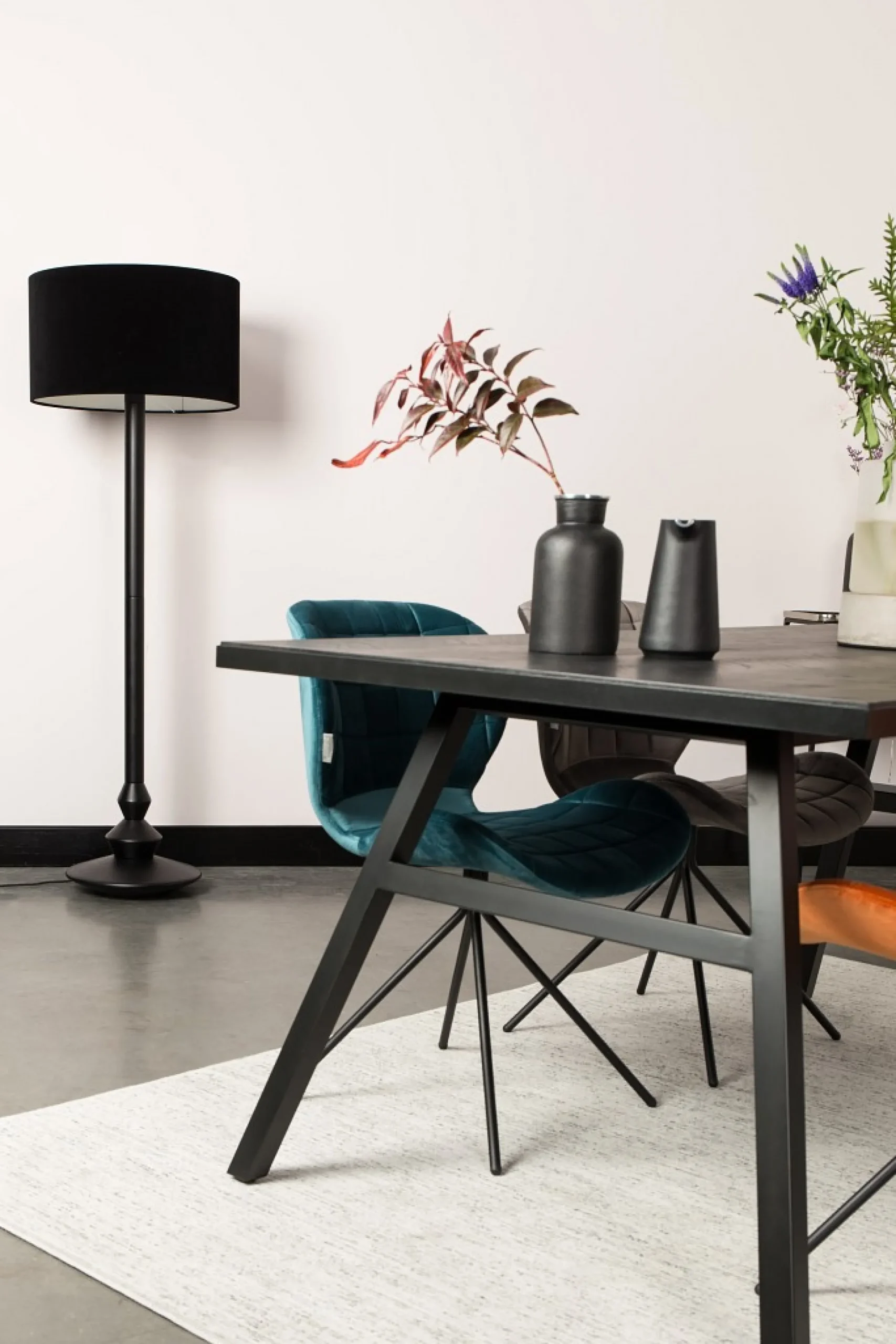 Esstisch Seth Eichenfurnier Fischgrätmuster Schwarz 180/90-Zuiver Clearance