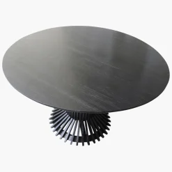 Esstisch Teak Eiffel Rund 120 Vintage Design Schwarz-Raw Materials Best