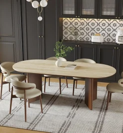 Esstisch Tivoli Travertin Keramik Massivholz Esche 180-Vintagehaus Sale