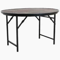 Esstisch Vintage Cafehaus Industrial Klapptisch Rund 120-Raw Materials Clearance