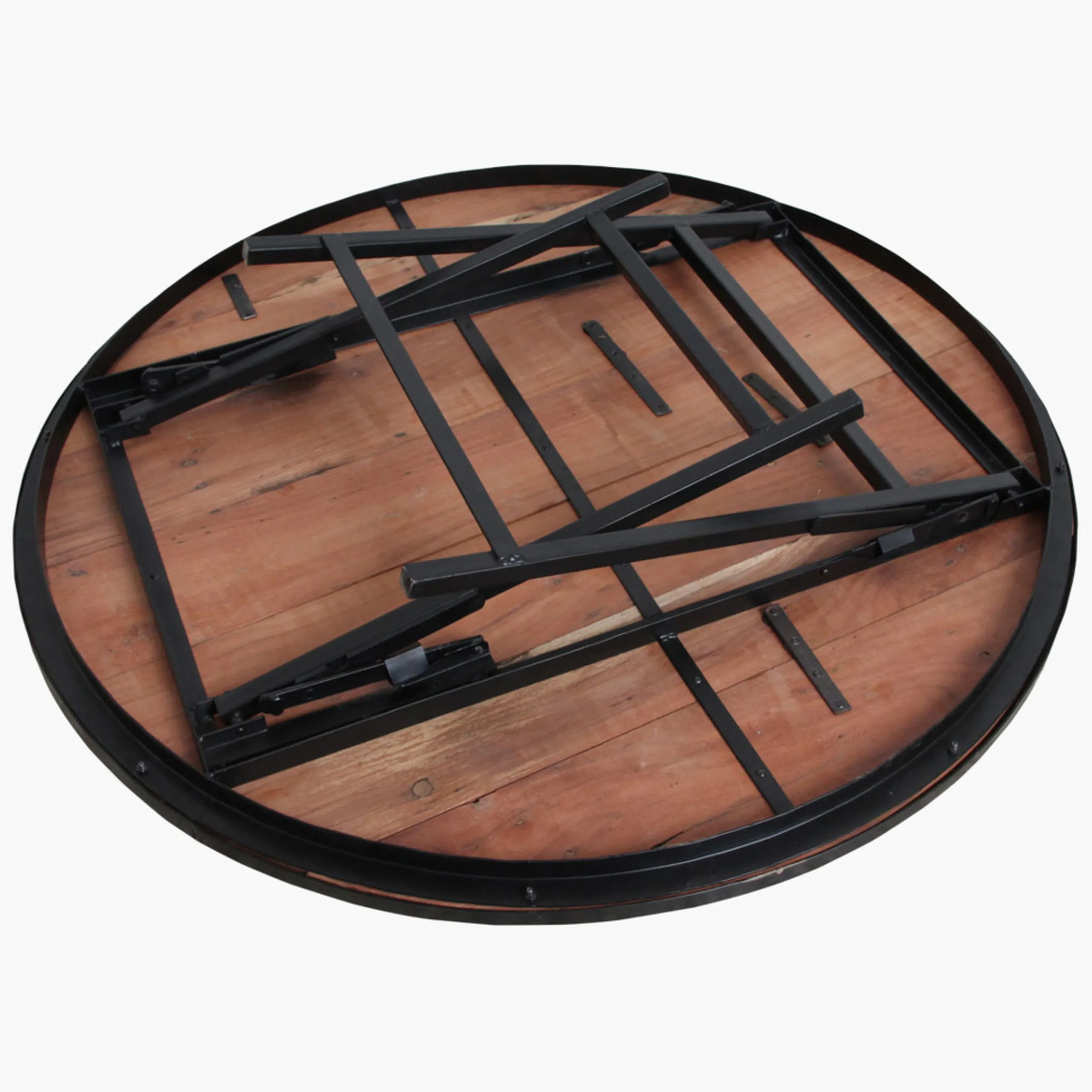 Esstisch Vintage Cafehaus Industrial Klapptisch Rund 120-Raw Materials Clearance