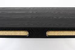 Esstisch Wiener Geflecht Don't Stop The Webbing Schwarz Gold Rattan-Bold Monkey New