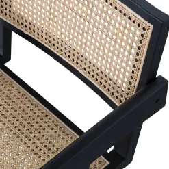 Esstischstuhl Esszimmerstuhl Armlehnstuhl Gunnar Rattan schwarz-WOOOD Clearance