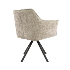 Esszimmerstuhl Armlehnstuhl Raster Drehbar Strukturstoff Sand-Vintagehaus New