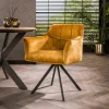 Esszimmerstuhl Armlehnstuhl Raster Drehbar Samt Gold-Vintagehaus