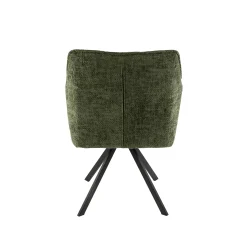 Esszimmerstuhl Armlehnstuhl Raster Drehbar Strukturstoff Grün-Vintagehaus Outlet