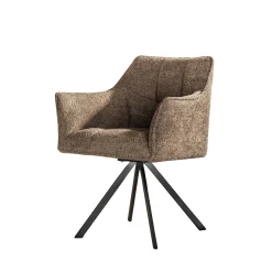 Esszimmerstuhl Armlehnstuhl Raster Drehbar Bouclé Taupe-Vintagehaus Sale