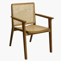Esszimmerstuhl Armlehnstuhl Nova Teak Rattan Wiener Geflecht-Raw Materials Clearance
