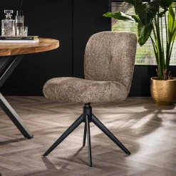 Esszimmerstuhl Drehstuhl Polsterstuhl Comfort Boucle Taupe-Vintagehaus Sale