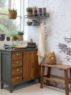 Französische Kommode Florence Vintage Opalfarben Holzfront-Chic Antique Hot