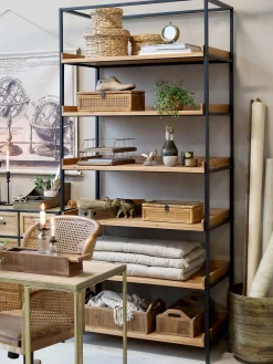 Französisches Standregal Hochregal Bücherregal Raphaël Vintage 6 Holzböden 210/100-Chic Antique Discount