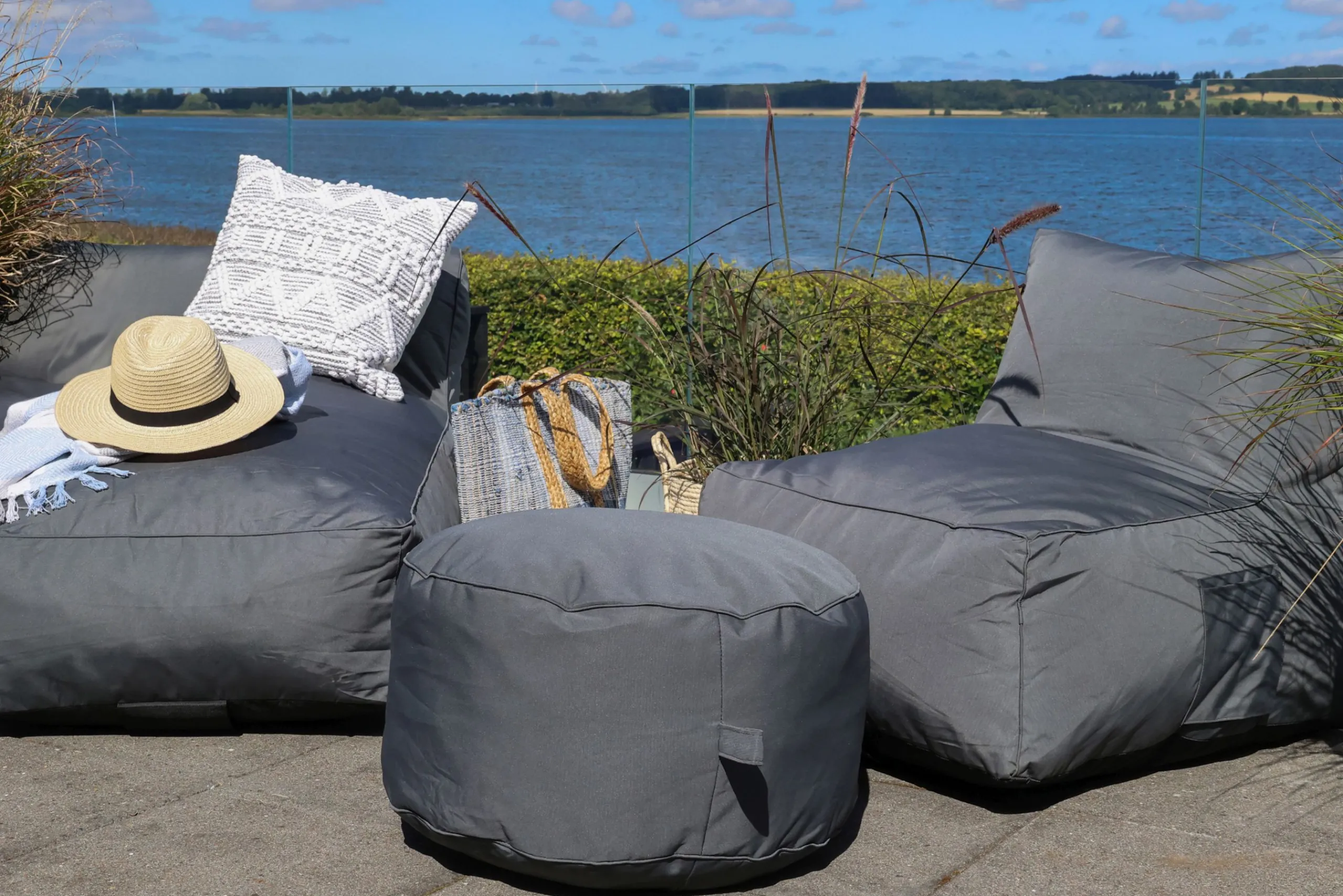 Garten Lounger Tagesbetten Outdoor Doppelliege Anthrazit-Chic Antique New