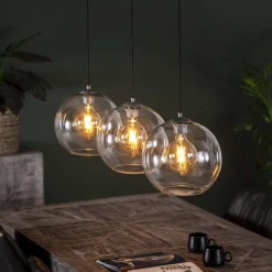 Hängelampe Ball Sphere Klarglas 3er Ø30-Vintagehaus Lampen New
