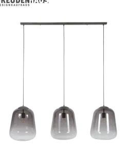 Hängelampe Bulb 3er Industrial Rauchglas Shaded Altsilber XL-Vintagehaus Lampen Discount