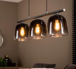 Hängelampe 3er Belljar Rauchglas-Vintagehaus Lampen Discount