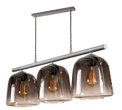 Hängelampe 3er Belljar Rauchglas-Vintagehaus Lampen Discount