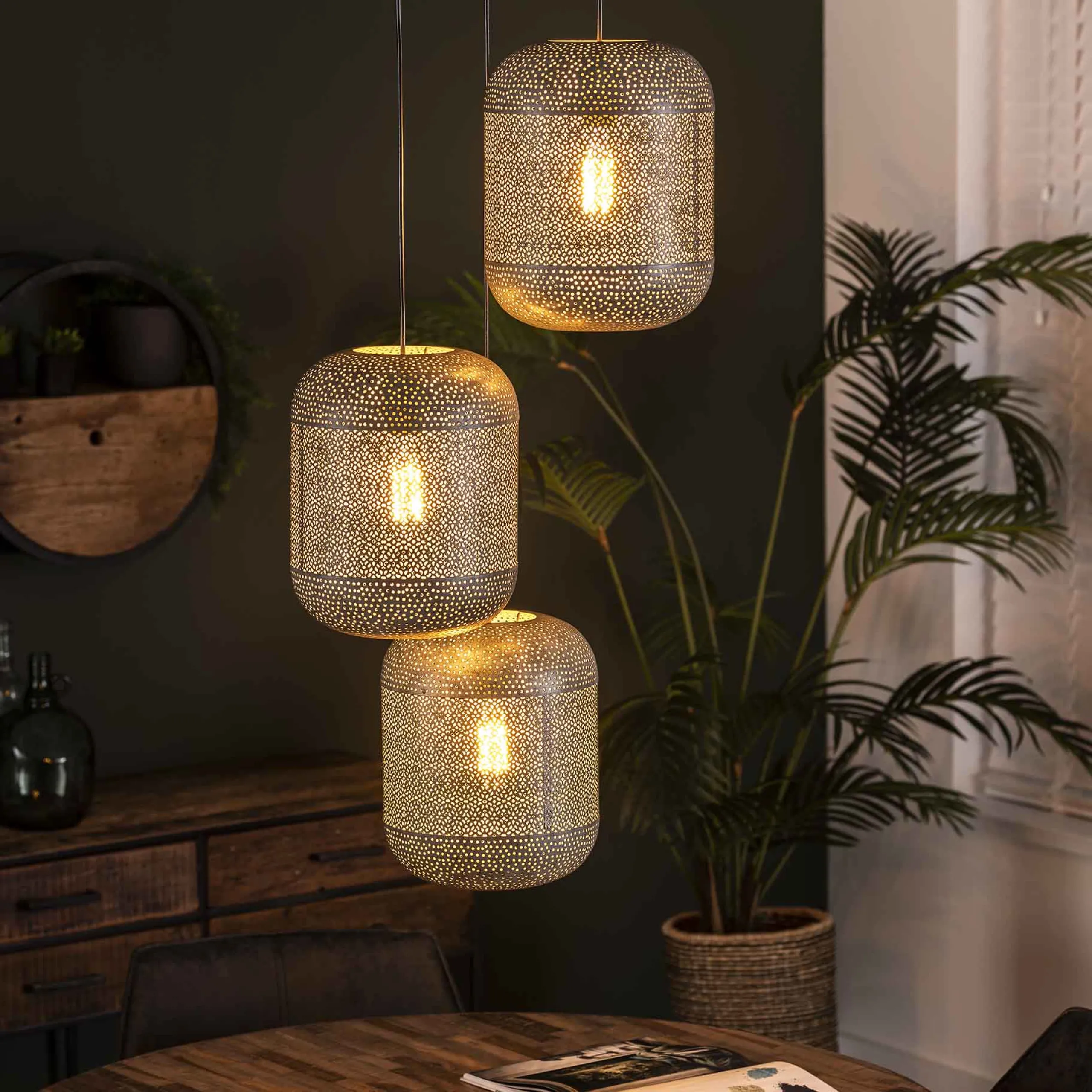 Hängelampe Etch Boho Oriental Metall gestuft-Vintagehaus Lampen New