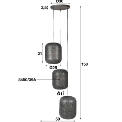 Hängelampe Etch Boho Oriental Metall gestuft-Vintagehaus Lampen New