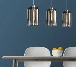 Hängelampe Industrial Bulb 3 Zylinder Klarglas Silberfinish-Vintagehaus Lampen Online