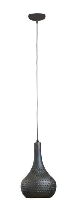 Hängelampe Industrial Kegel Schwarz Braune Maserung Ø 25 cm-Vintagehaus Lampen Discount