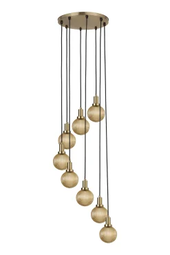 Hängelampe Juliet 8 Glasschirme Bernstein 180-Vintagehaus Lampen Sale