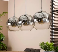 Hängelampe Pendelleuchte Shaded Bubble Rauchglas 3 flammig-Vintagehaus Lampen Online