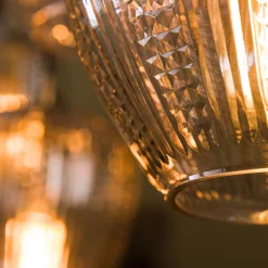 Hängelampe Retro Diamant 5 Schirme Bernsteinfarben-Vintagehaus Lampen Sale