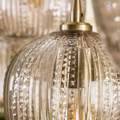 Hängelampe Retro Diamant 5 Schirme Bernsteinfarben-Vintagehaus Lampen Sale