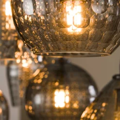 Hängelampe Retro Hexagon 7 Glasschirme Cozy Smoke-Vintagehaus Lampen New