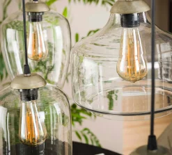Hängelampe Retro Mixed 4er Klarglas-Vintagehaus Lampen Clearance