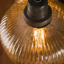 Hängelampe Retro Stripes 4 Glasschirme Bernstein-Vintagehaus Lampen Online