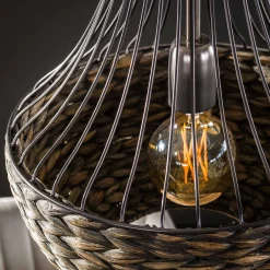 Hängelampe Vintage 3er Kegel Geflochten-Vintagehaus Lampen Outlet