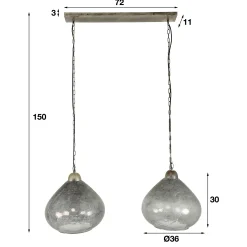 Hängelampe Vintage Industrial Clearstone 2 Schirme Ø 36cm-Vintagehaus Lampen Best