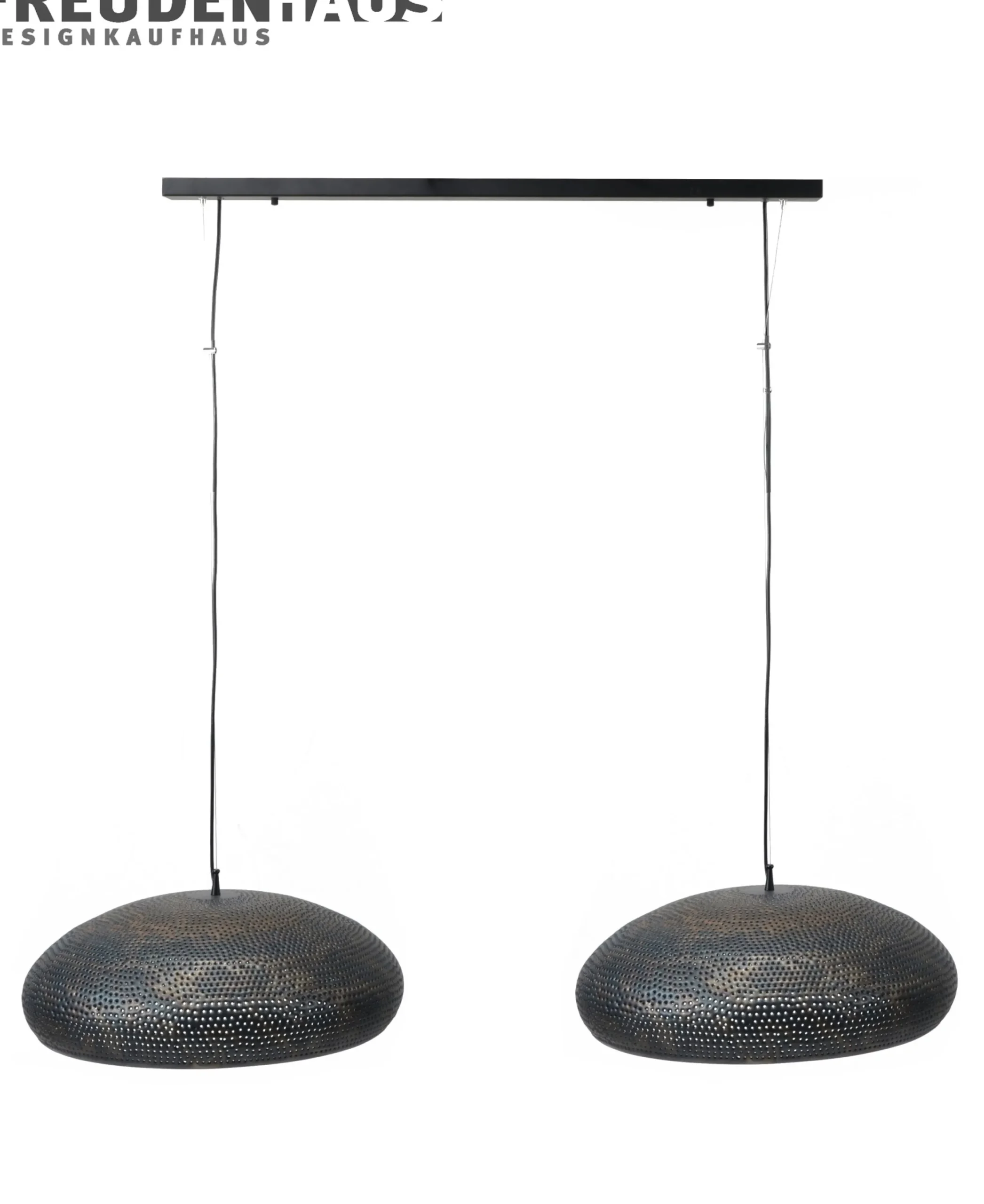 Hängelampe Vintage Punch Industrial Dots 2 Schirme Metall Ø 53 cm-Vintagehaus Lampen Clearance