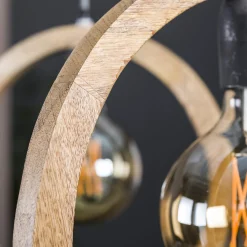 Hängelampe Wooden Circle 3er aus Mangoholz-Vintagehaus Lampen Outlet