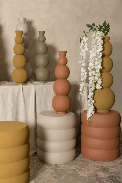 Hocker Beistelltisch Couchtisch Dakar Organic Metall Gelb-PTMD Clearance