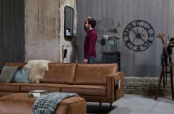 Hocker Leder Rodeo Pouf Cognac-BePureHome