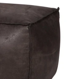 Hocker Leder Rodeo Pouf Schwarz-BePureHome Outlet