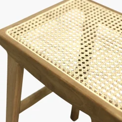 Hocker Nova Teak Rattan Wiener Geflecht-Raw Materials