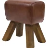 Hocker Vintage Leder Gym Retrohocker Turnbock-Vintagehaus New