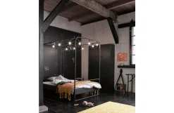 Industrial Himmelbett Metallbett Koje Schwarz Metall 90/200-Vintagehaus Outlet