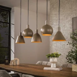 Industrial Hängelampe Metallo Beige mit unterschiedlichen Schirmen-Vintagehaus Lampen New