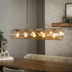 Industrial Hängelampe Tube Glas Amber 120 cm-Vintagehaus Lampen Discount