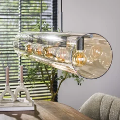 Industrial Hängelampe Tube Glas Amber 120 cm-Vintagehaus Lampen Discount