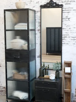 Industrial kleine Kommode Nachttisch Factory Metall 2 Schubladen-Chic Antique Sale